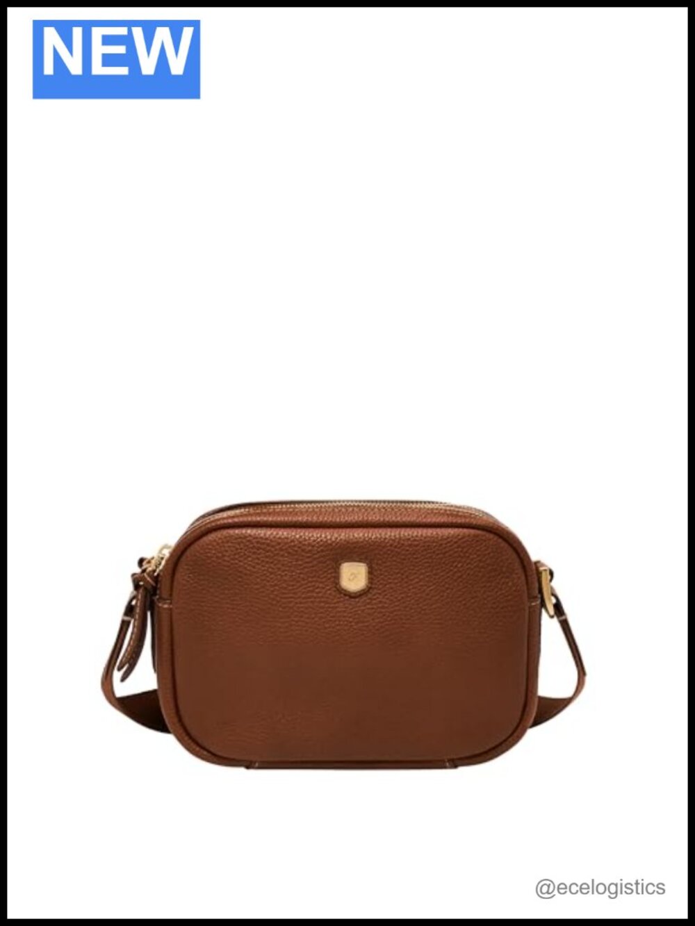 Genuine Leather Crossbody Bag for Women Camera Shape Adjustable Strap